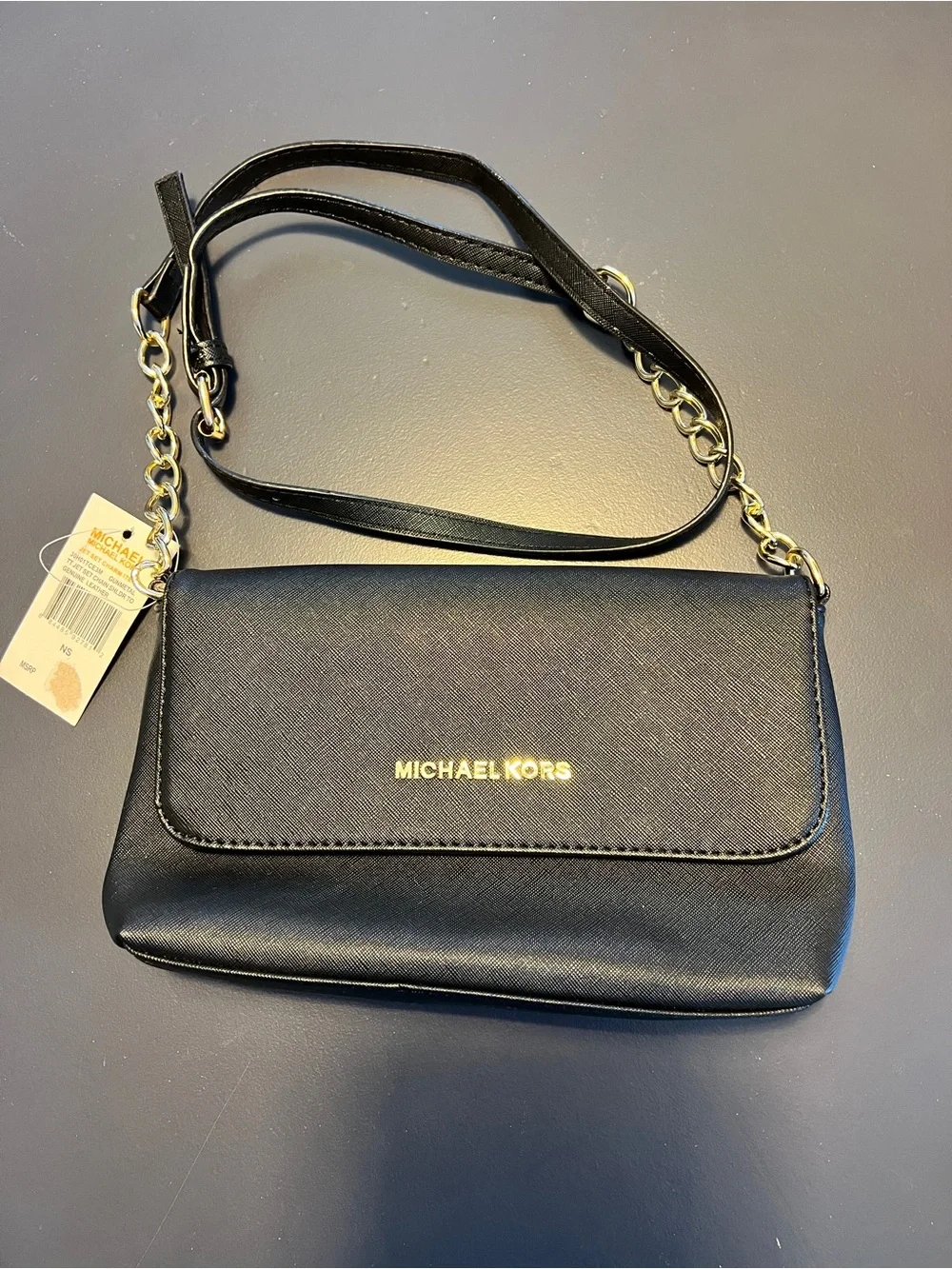 Michael Kors Jet Set Small Saffiano Pouchette with Gold Logo